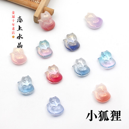 小狐狸吊坠手工古风发簪材料