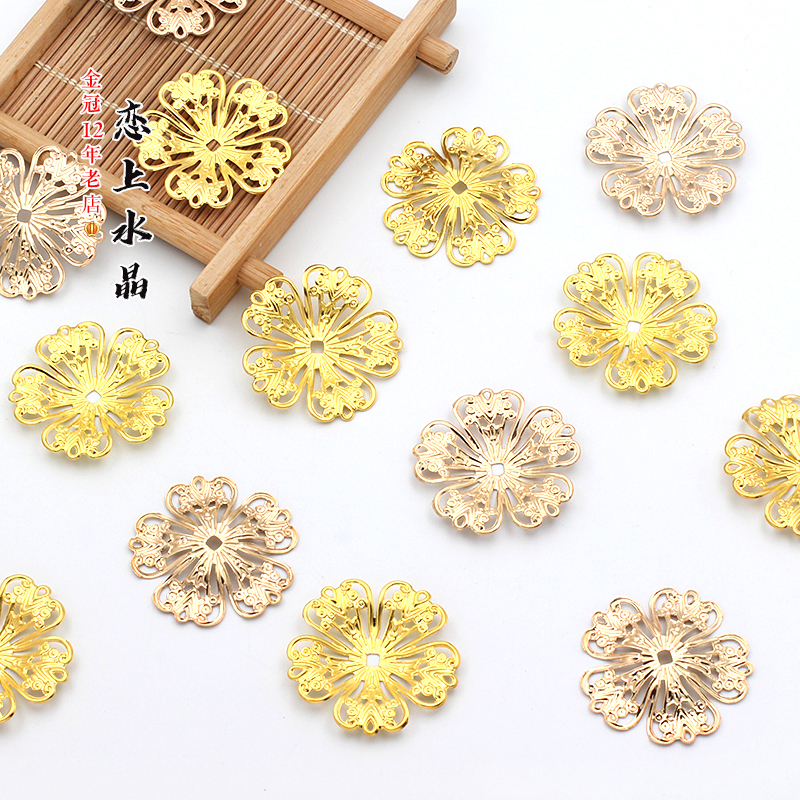 花瓣金属手工发簪水晶制作材料