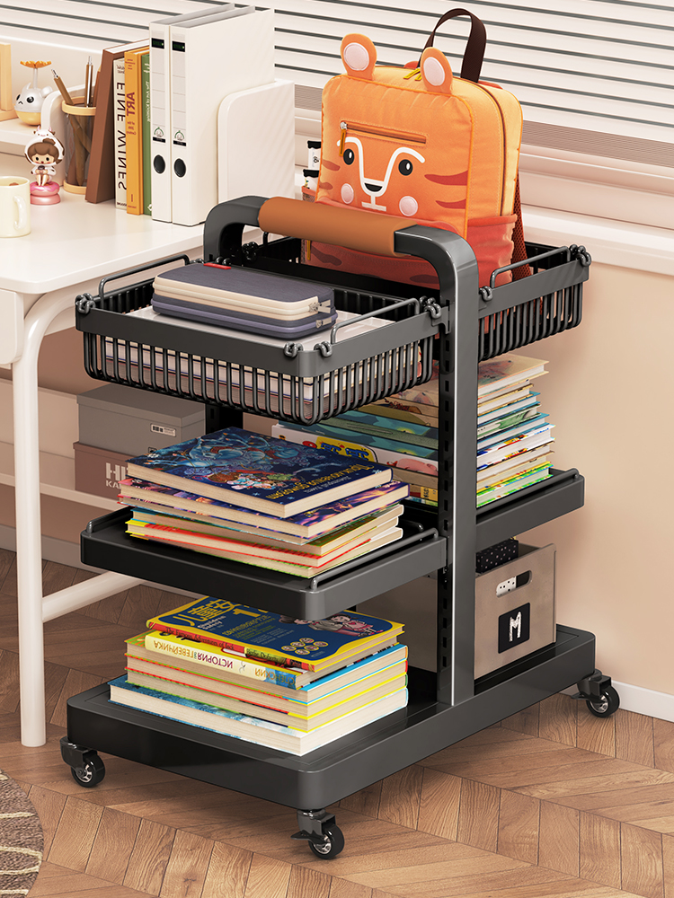 书包置物架落地家用儿童书桌旁放书本背包收纳架子可移动学生书架