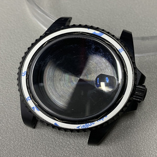 NH35表壳40MM精钢电镀黑水鬼表壳蓝宝石玻璃适配兼容NH34/35机芯
