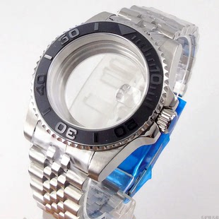 40mm代用水鬼表壳表带透底精钢外壳蓝宝玻璃适配NH34/NH35机芯