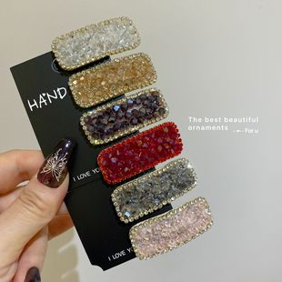 精致水晶石镶钻发夹侧边夹碎发夹夏日清爽高级感仙美bb夹发饰头饰