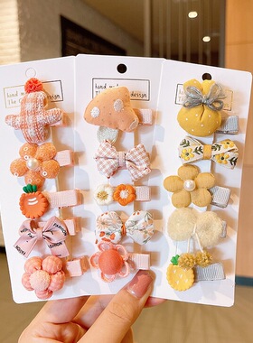 女童全包不伤发花朵发夹可爱卡通bb夹胎毛发卡婴儿汗毛夹刘海夹