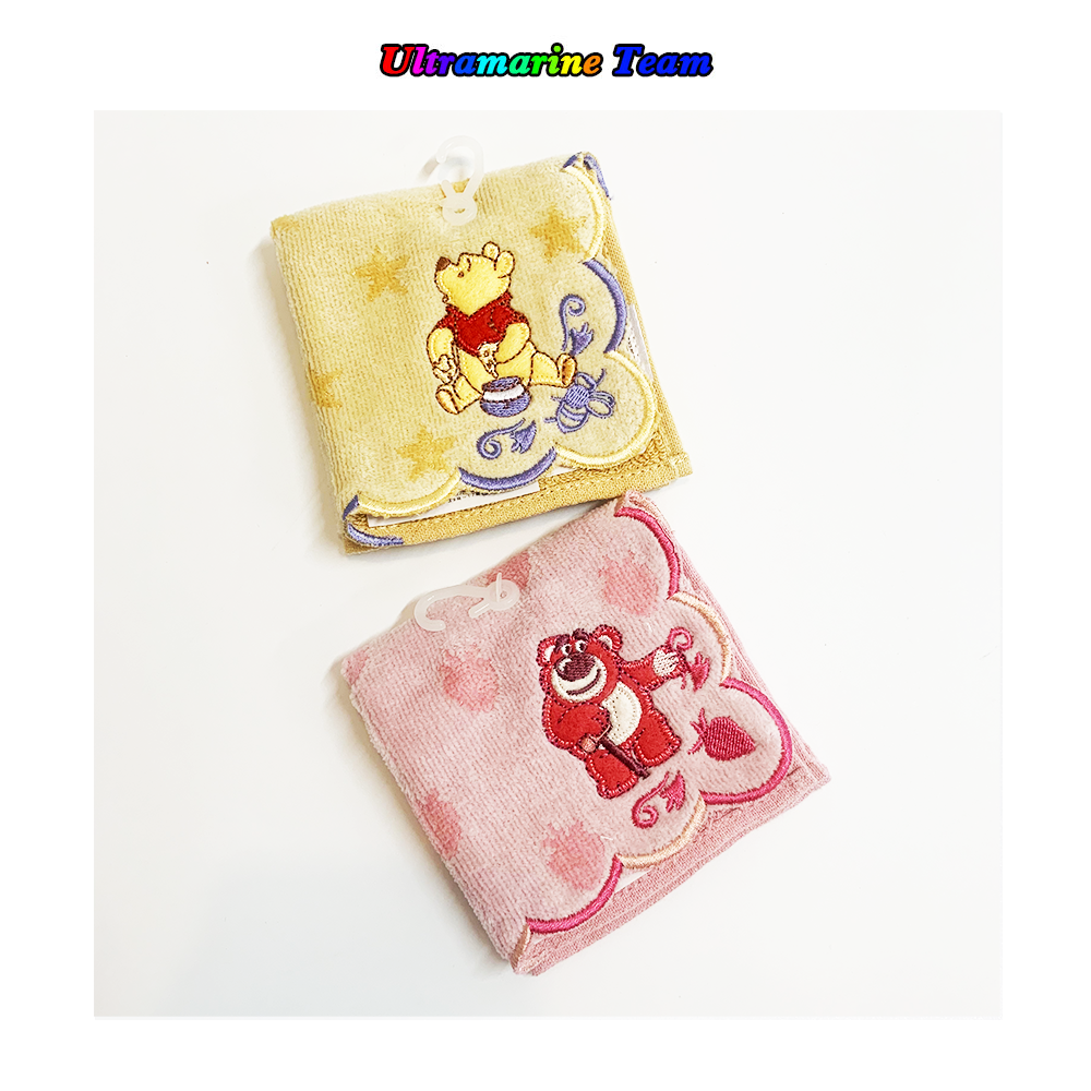 东迪草莓熊刺绣花边纯棉手帕