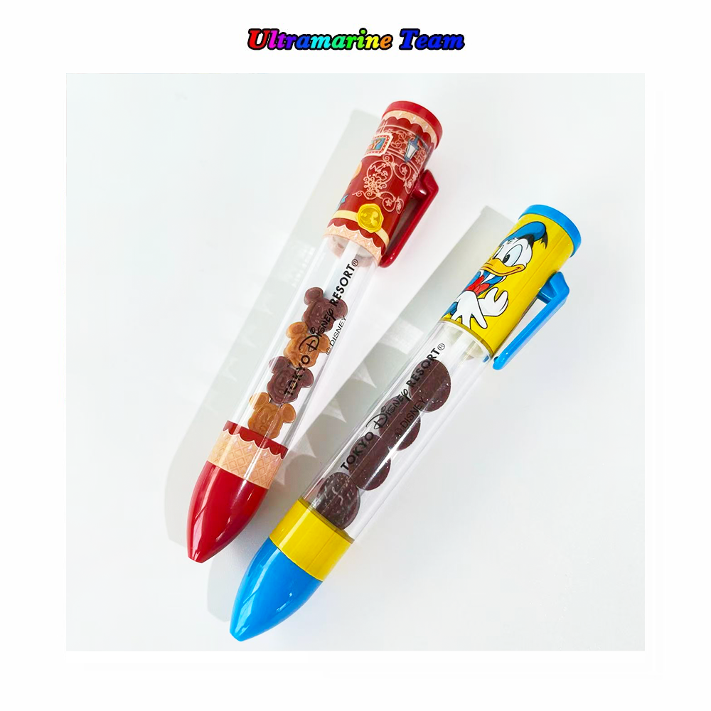 日本东京迪士尼园区 米奇唐老鸭华夫饼甜点糖豆造型圆珠笔0.8mm