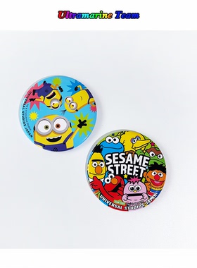 日本大阪环球影城 小黄人周边吧唧徽章芝麻街moppy 甜饼怪谷子