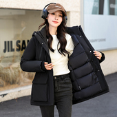 2025新款 冲锋衣女中长款 棉服加厚保暖派克服户外防寒收腰棉袄外套