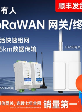 有人LoRaWAN网关DTU模块导轨lora数传终端射频模块DR206/LG280