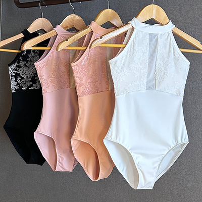 阿提卡同款芭蕾新款植绒挂脖体操服古典民族舞形体儿童开裆弹力