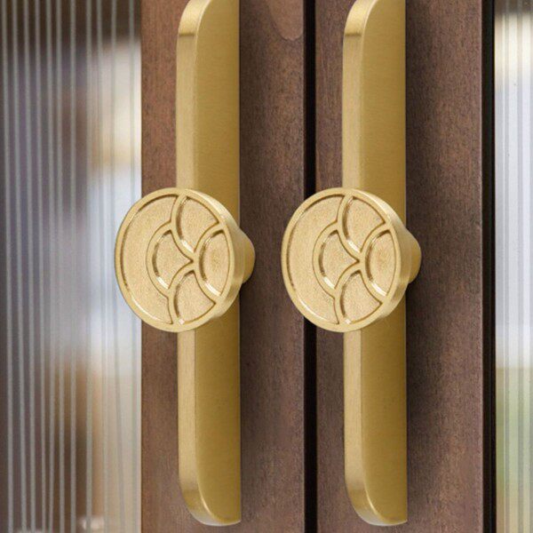 锌合金柜门铜拉丝鞋柜橱柜新中式图片