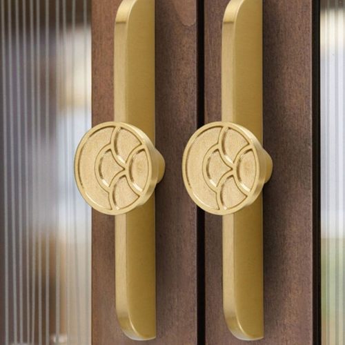 锌合金柜门铜拉丝鞋柜橱柜新中式