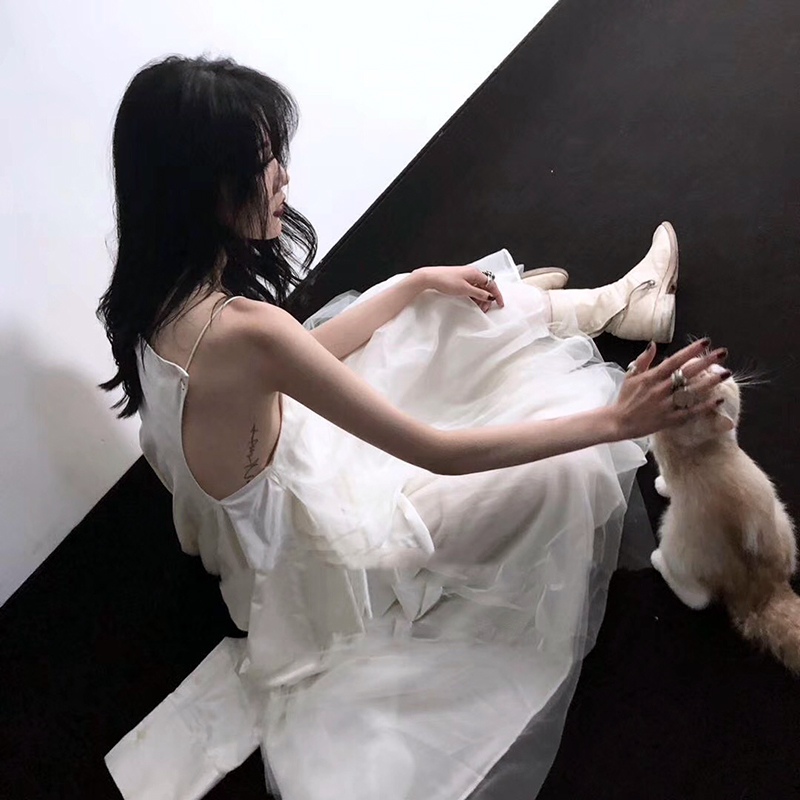 花蛋/自制 先锋 暗黑 小众设计师 结构连衣裙