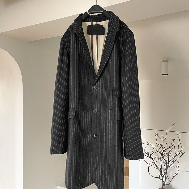 o9花蛋 暗黑女款中长款 羊毛条纹外套【特价商品】,女装/女士精品,西装,淘宝优惠券,粉丝福利购,淘宝优惠卷