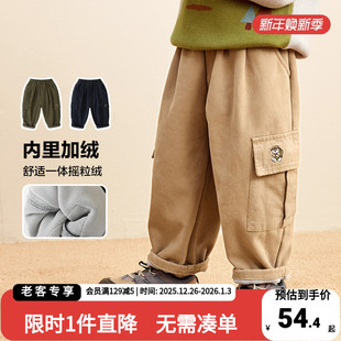 冬装 子加厚保暖棉裤 秋冬款 童装 男童加绒工装 儿童宝宝1岁3冬季 长裤