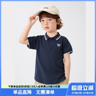 POLO衫 童装 男童学院风短袖 T恤夏装 潮薄 衣服儿童宝宝上衣半袖 夏季