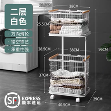 铁艺北欧风脏衣篮家用洗衣分类脏衣篓衣服收纳筐万向轮推车收纳篮