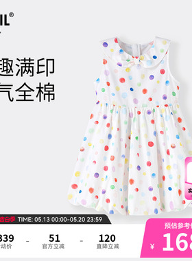 【商场同款】安奈儿童装女童无袖连衣裙夏新款纯棉XG523683