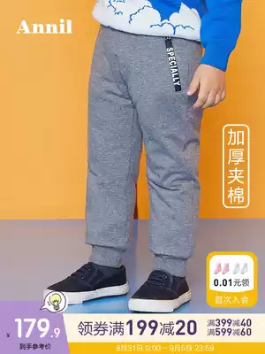 Annil children's clothing boys cotton pants winter clothing boys and children's leisure middle waist warm sports trousers
