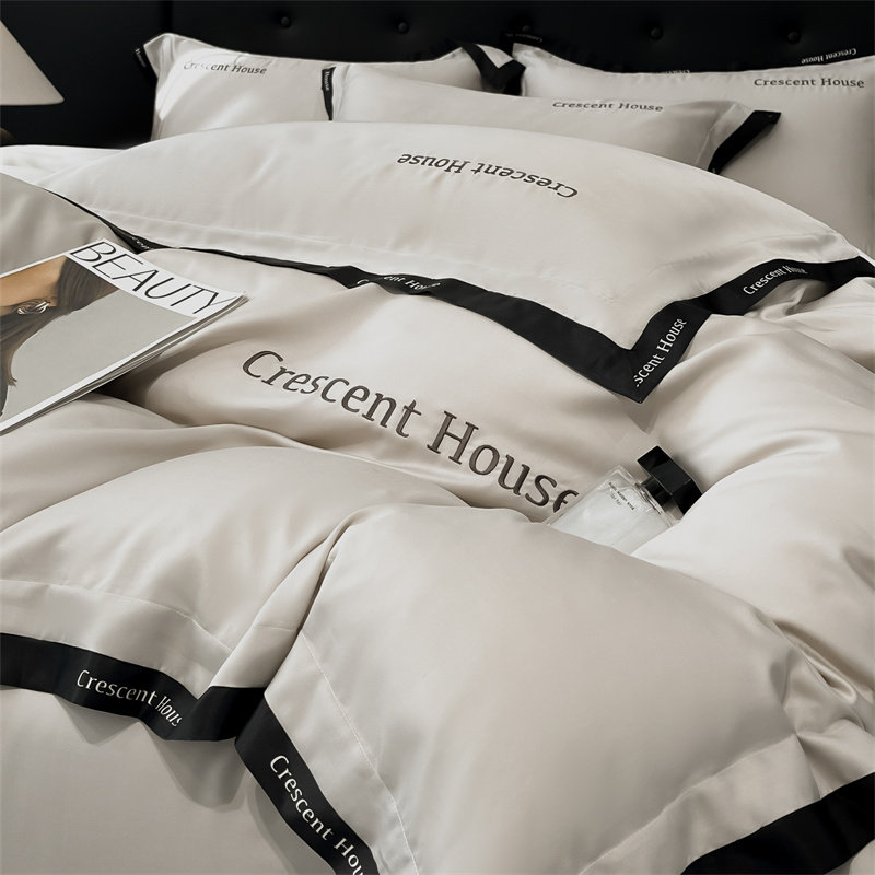 轻奢简约双面天丝四件套夏季丝滑裸睡冰丝绸缎床单被套真丝床品