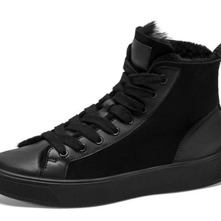 皮面羊毛保暖休闲鞋 2024新款 时尚 女鞋 高帮雪地靴A1243 断码