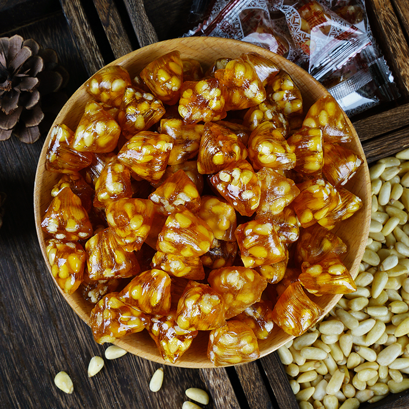 采芝斋薄荷原味玫瑰松子糖粽子糖