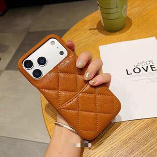 高级感小香风鱼籽皮质适用苹果17Promax手机壳iPhone16Promax保护套15Pro高档插卡包14Pro轻奢全包防摔13女款