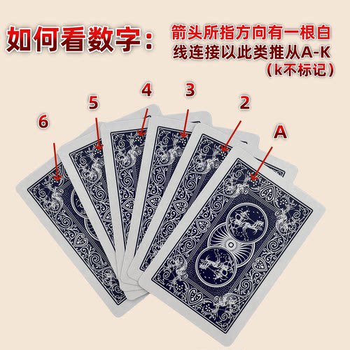 正点8845连线魔术扑克道具纸牌肉眼识牌背面识别魔术牌送图解教会