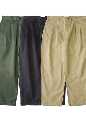 RADIUM 双褶直筒裤 日系潮牌国潮宽松直筒工装裤水洗男休闲裤男