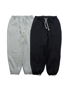 RADIUM秋冬宽松纯色日系加绒加厚束脚针织运动抽绳卫裤 男装国潮