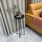 北欧极简沙发边几简约小高桌角落花架迷你折叠圆桌床头边桌花盆架