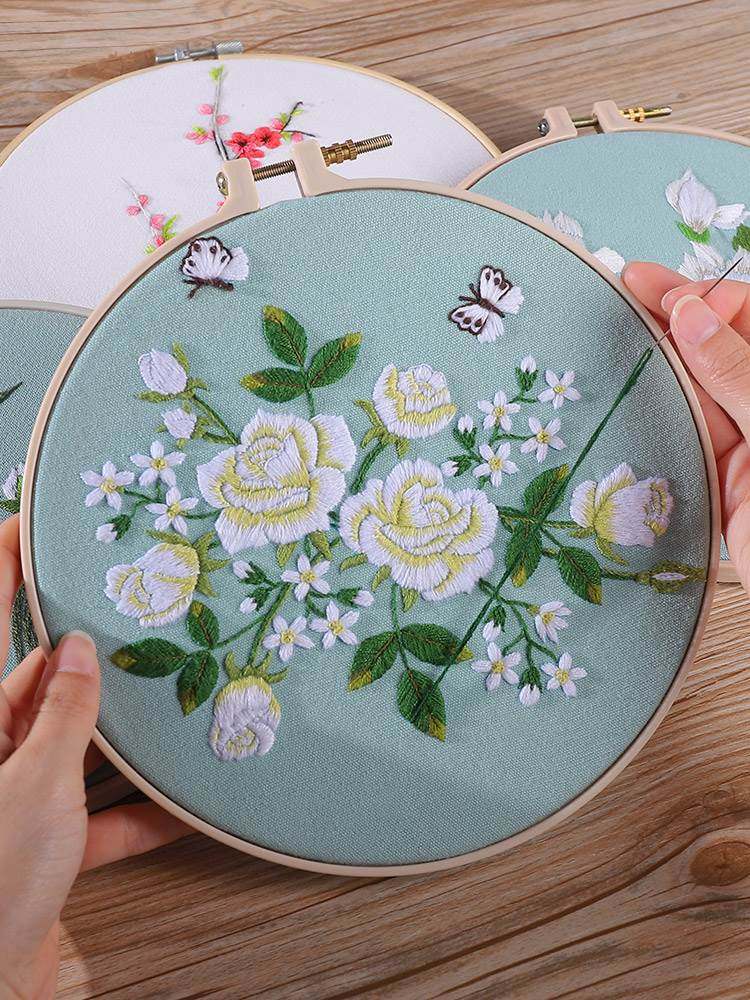 初学者刺绣手工diy简单自绣材料包平安福荷包团扇平安符苏绣入门