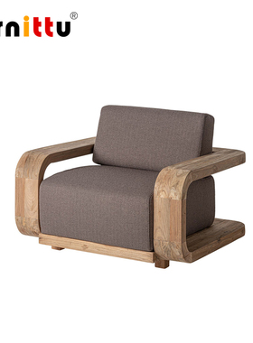 furnittu创意设计师家具意式极简客厅阳台实木休闲椅CORBA沙发椅