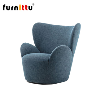 furnittu创意设计师家具北欧客厅休闲LIBELLE沙发椅可旋转底座。