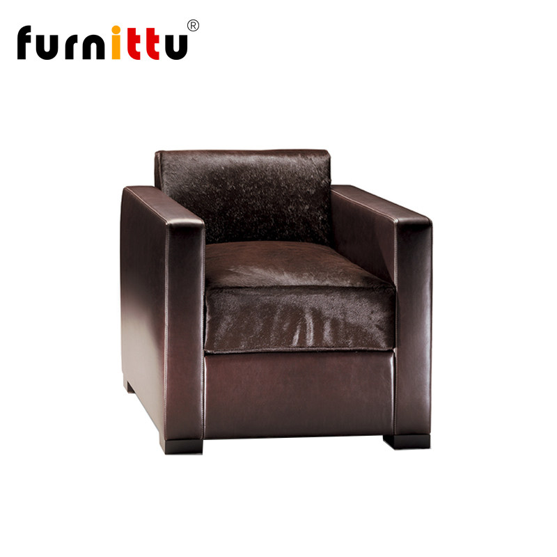 furnittu设计师家具北欧意式轻奢皮革Linea A Armchair沙发扶手椅