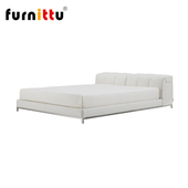 furnittu设计师家具意式 双人床 bed 轻奢设计可调节床头板 nick