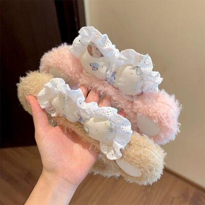 超萌新款粉色可爱蝴蝶结小熊发箍卡通少女心洗脸发箍简约百搭