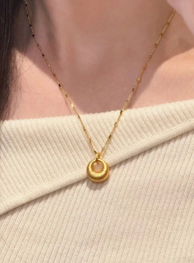 合金项链 简约风项链气质素款慵懒洋气百搭小众金色轻奢设计感