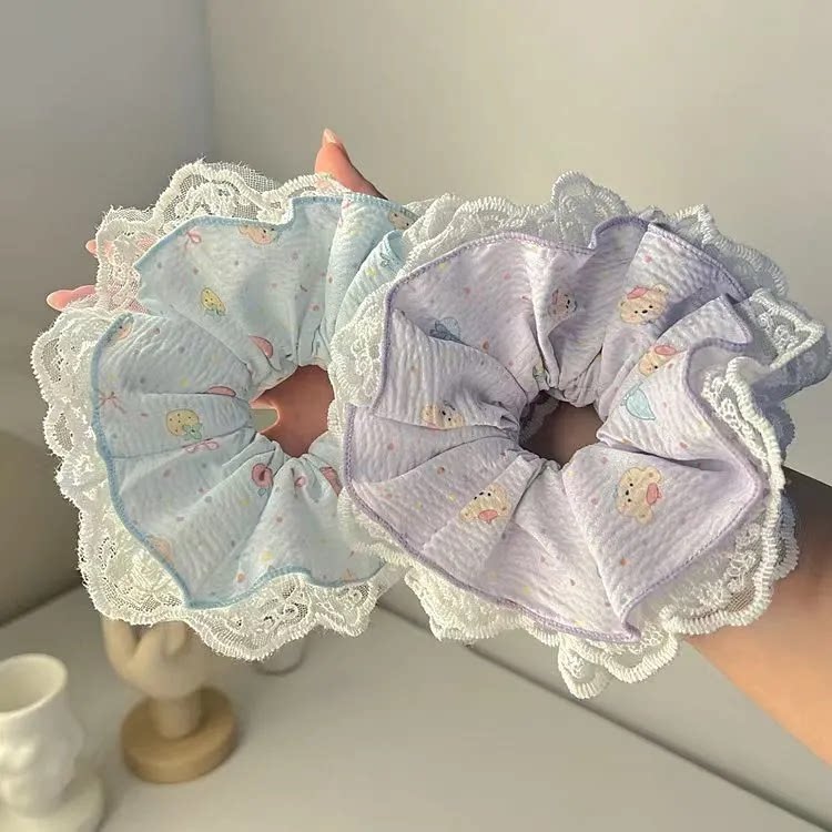 新款少女韩系蕾丝花边大肠发圈女温柔甜美布艺头绳头饰网红款