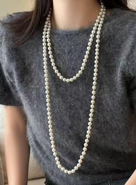 非金属亚克力项链 百搭简约时尚多层珠珠轻奢冰雪女王项链气质