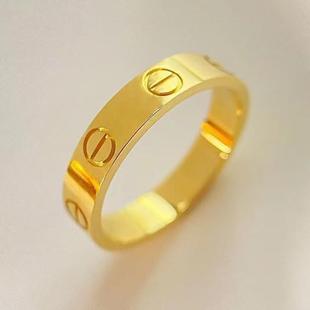 合金戒指 闭口戒指气质百搭光面色情侣简约经典轻奢金色精致