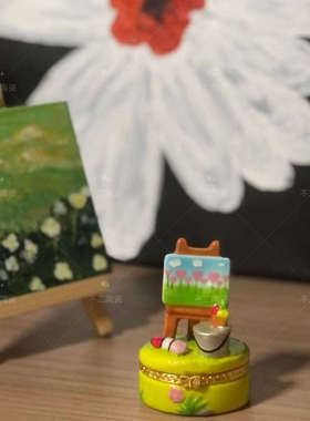 vintage精品首饰盒收纳孤品外贸装饰摆件美式陶瓷工艺品玩具