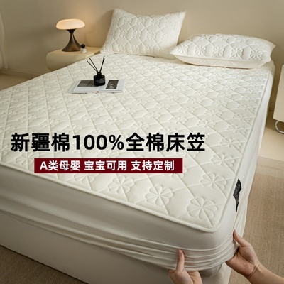 A类100纯棉全棉床笠罩单件夹棉