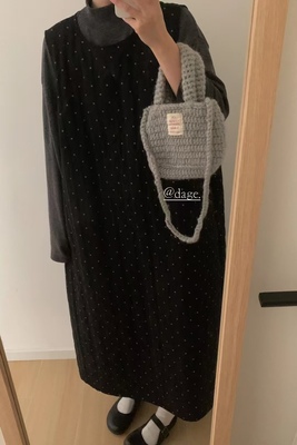 50501大哥加棉加厚复古文艺波点背心连衣裙长款百搭显瘦