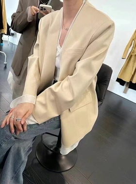 78620轻奢显瘦网红设计感宽松休闲气质时尚百搭西服设计师西装