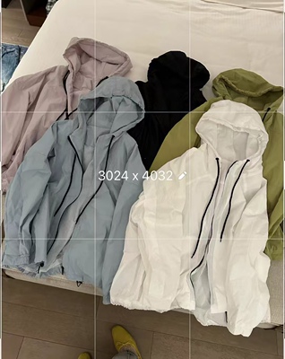 25035韩版薄款带帽宽松抽绳连帽百搭休闲运动时尚户外冲锋衣外套