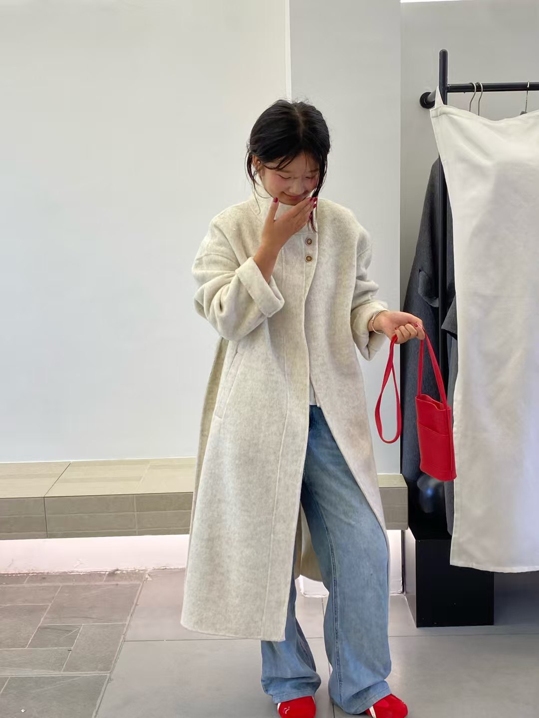 866艺轩立领三粒扣系带双面大衣女阔版加长款配腰带双面羊绒外套,女装/女士精品,毛呢外套,淘宝优惠券,粉丝福利购,淘宝优惠卷