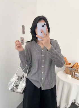 06336宽松小香风韩版百搭时尚短款长袖薄款针织开衫