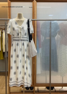 7505糖果薄雾玫瑰连衣裙时尚 波西米亚风宽松甜美气质优雅收腰显瘦