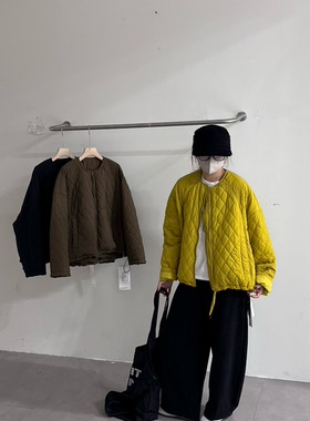 6853欢喜冬季新款日系文艺宽松休闲时尚百搭显瘦棒球服领棉服外套