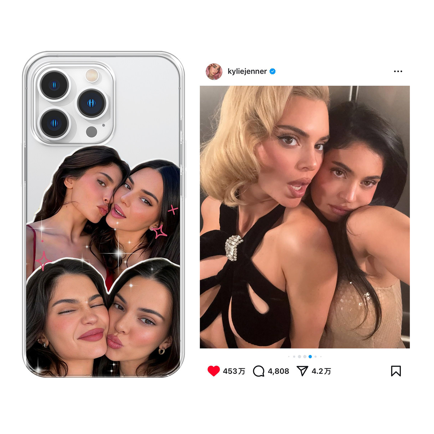 Kristem原创设计Kendall肯豆欧美超模小金妹Kylie适用于苹果i16小米oppo三星荣耀华为i17pro透明手机壳防摔